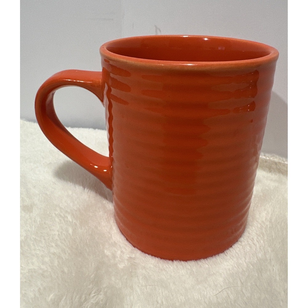 Royal Norfolk Orange Ribbed Coffee Cup Mugs 4" Replacement‎